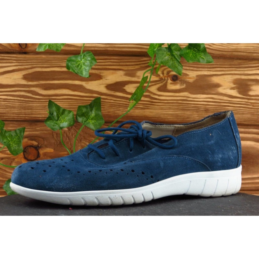Munro Women‎ Sz 7 M Blue Lace Up Fashion Sneakers Leather Shoe